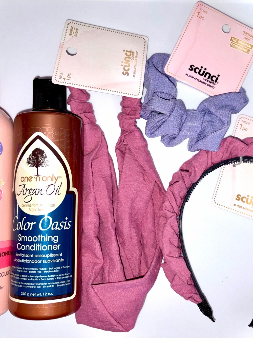 5 PC Hair Bundle: Hask Conditioner, One N Only, & 3 Scunci Hair Accessories NEW
